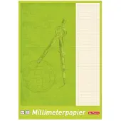 Herlitz Bloc de papier millimétré A4, 80 g/qm, 25 feuilles (A4, Pointillés, Non contraignant)