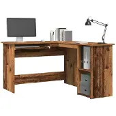 vidaXL Bureau d'angle aspect bois ancien 120x140x75 cm Bois composite