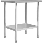 vidaXL Table de travail de cuisine 80 x 60 x 85 cm acier inoxydable