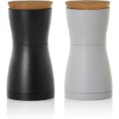 AdHoc MP125 Set moulin à sel et moulin à poivre Twin Black & Grey, plastique | bois de chêne