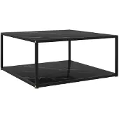 vidaXL Table d'appoint noire 80x80x35 cm verre trempé