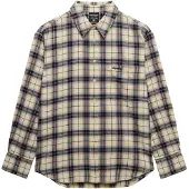 Superdry pour femme. W4010547A Chemise à carreaux flanelle coupe décontractée beige (M), Casuel, Coton, Manche longue