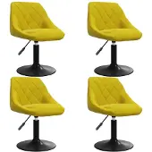 vidaXL Chaise de salle à manger 4 pcs. Pivotant jaune moutarde velours