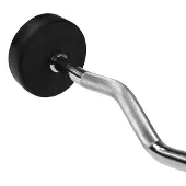 HMS Barre de musculation caoutchouc bouclée GSL25