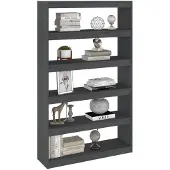 vidaXL Bibliothèque/Séparateur de pièce Gris 100x30x167,5cm Pin massif