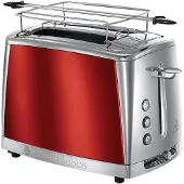 Russell Hobbs Grille-pain 2 fentes 1550 W 6 pièces. Réchauffeur de petits pains. gr-ed 23221-56 LUNA MOONLIGHT GREY