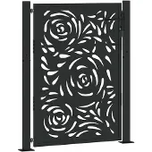 vidaXL Portail de jardin noir 105 x 130 cm en acier avec motif flamme