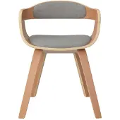 vidaXL Chaise de salle à manger 2 pcs. Taupe bois courbé et tissu