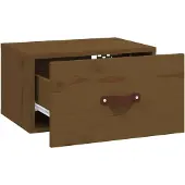 vidaXL Table de nuit murale brun miel 40x29,5x22 cm