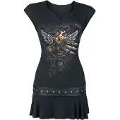 Spiral Robe courte Gothic de - Steam Punk Ripped - S - XL - pour Femme - noir - Taille L