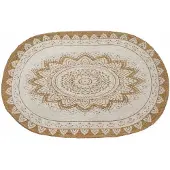 vidaXL Tapis en jute à motif floral naturel 100 x 152 cm Jute