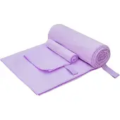 vidaXL Set de serviettes de sport 2 pcs Violet tissu