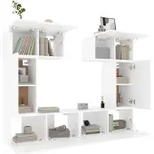 vidaXL Ensemble de 6 meubles TV blanc en bois composite