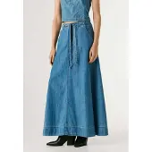 Pepe Jeans pour femme. PL9011928 Jupe Maxi Belt bleu (XS), Casuel, Coton, Denim