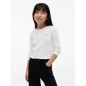 Tommy Hilfiger T-Shirt 'Extra Slim Pointelle Long Sleeve' blanc