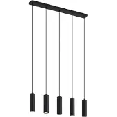 QAZQA Suspension moderne noire 5 lumières - Jeana