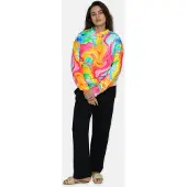 Salzhaut Sweat-shirt 'Betüdeln' azur / jaune / vert clair / rose clair