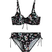 Bonprix Bikini rose / noir / blanc
