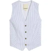 Bonprix Gilet de costume bleu clair / blanc