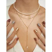 Hey Happiness Chaîne 'Pearl Elegance' or