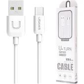 Usams U-Turn Cable Usb-C 1M Blanc/Blanc 2A Tcusbxd02 (Us-Sj099)