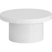 Wohnling Table basse 60x60x30 cm Blanc Table de salon en finition brillante Moderne Table de salon ronde en forme de champignon Table basse Petite table d'appoint
