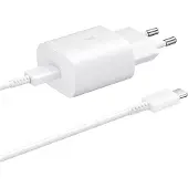 Samsung Chargeur rapide USB-C avec câble, 25 W, blanc, en vrac