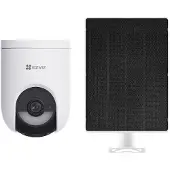 Ezviz Hb8 Lite 4g Kit – Caméra Extérieure Intelligente 2k+ Pan-tilt 5 W Avec Panneau Solaire Blanc