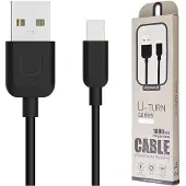 Usams U-Turn Lightning Cable 1M Black/Black 2A Ipusbxd01 (Us-Sj097)