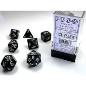 Chessex - Set De 7 Dés - Opaque - Noir/Blanc