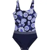 Bonprix Maillot de bain modelant bleu marine / bleu clair