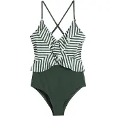 Bonprix Maillot 1 pièce à volants et découpe