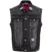 Yoxeone Gilet 'HELL RIDERS' noir denim