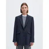 Selected Oversize En Viscose Mélangée Veste Femme Bleu 44