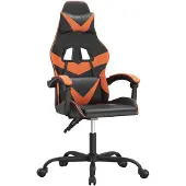 vidaXL Chaise de jeu noir et orange similicuir