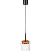 Paul Neuhaus Lustre LED Pilot Q-KON en cuivre 9 W, nuances de blanc, 300 lm, verre, dimensions : 200 x 21 x 21 cm, IP20,