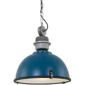 Steinhauer Lampe à suspension Bikkel bleu avec gris métallisé