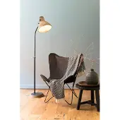 Light & Living Lampe de lecture de campagne Imbert bois avec noir