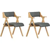 SoBuy 2 chaises pliantes grises hêtre