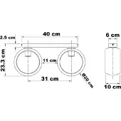 LumenXL Plafonnier avec verre fumé rond, 2 lumières - Orbitique