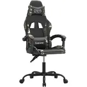 vidaXL Chaise de jeu noir et camouflage similicuir