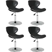 vidaXL Chaise de salle à manger 4 pcs. noir similicuir