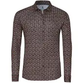 Desoto Chemise bleu marine / marron / noisette