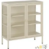 TecTake vitrine métallique - crème