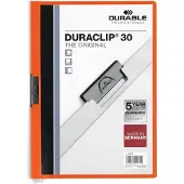 Durable Chemise à clip DURACLIP , plastique, format A4, 25 pièces, orange