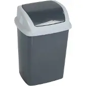 MAUL Abfallbehälter MAULswing 5l Schwingdeckel Kunststoff, Poubelle, Blanc, Gris