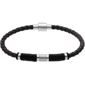 Lucardi Bracelet 'Statement' noir / argent