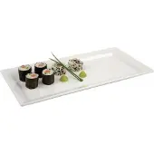 HorecaTraders Bol rectangulaire en mélamine blanc | 3(H) x 35,5(L) x 18(l)cm