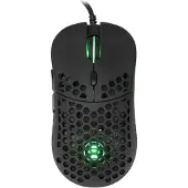 White Shark Souris de jeu ultra légère eShark Naginata Black, 60g, capteur Pixart PMW3389, avec rétro-éclairage (Filaire), Souris, Noir