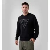 GUESS pour homme. M6YQ37K4103 Sweat à logo brodé noir (XS), Casuel, Coton